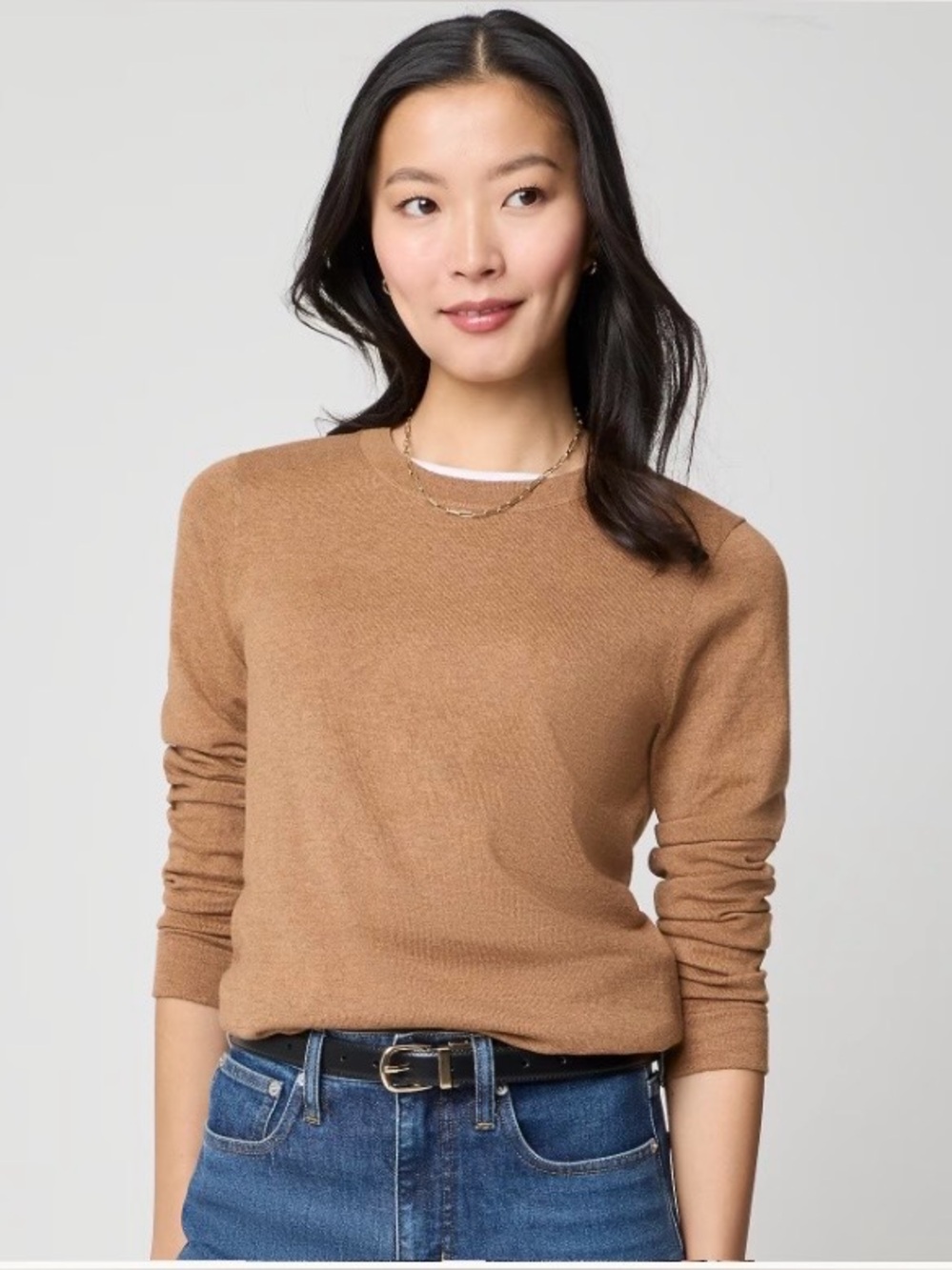 J.Crew Factory Wool Blend Teddie Sweater Crewneck In Tan Size L